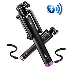 Palo Selfie Stick Bluetooth Disparador Remoto Extensible Universal S14 para Huawei Mate 9 Lite Morado