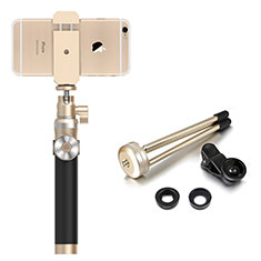 Palo Selfie Stick Bluetooth Disparador Remoto Extensible Universal S16 para Nokia X2 Dual Sim Oro