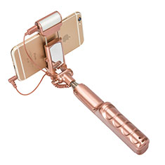 Palo Selfie Stick Bluetooth Disparador Remoto Extensible Universal S17 para Sony Xperia 10 Plus Oro