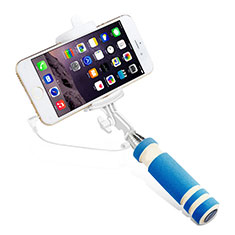 Palo Selfie Stick Extensible Conecta Mediante Cable Universal S01 para LG K62 Azul Cielo