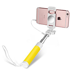 Palo Selfie Stick Extensible Conecta Mediante Cable Universal S02 para Huawei Mate 20 Lite Amarillo