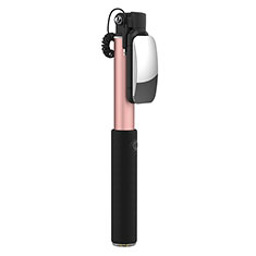 Palo Selfie Stick Extensible Conecta Mediante Cable Universal S08 Oro Rosa