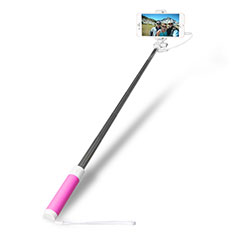 Palo Selfie Stick Extensible Conecta Mediante Cable Universal S10 para Asus Zenfone 5 Lite ZC600KL Rosa