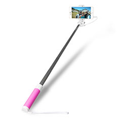 Palo Selfie Stick Extensible Conecta Mediante Cable Universal S10 para Sony Xperia 10 Rosa