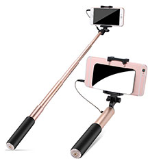 Palo Selfie Stick Extensible Conecta Mediante Cable Universal S11 para Samsung Galaxy A7 SM-A700 Oro