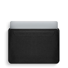 Suave Cuero Bolsillo Funda L02 para Apple MacBook 12 pulgadas Negro