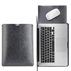 Suave Cuero Bolsillo Funda L17 para Apple MacBook 12 pulgadas Negro