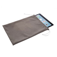 Suave Terciopelo Tela Bolsa de Cordon Carcasa para Apple iPad 2 Gris
