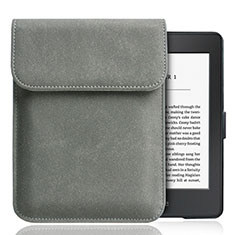 Suave Terciopelo Tela Bolsa de Cordon Funda S01 para Amazon Kindle Paperwhite 6 inch Gris