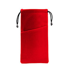 Suave Terciopelo Tela Bolsa de Cordon Funda Universal K02 para Samsung Galaxy XCover 6 Pro 5G Rojo