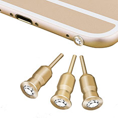 Tapon Antipolvo Jack 3.5mm Android Apple Universal D02 para Samsung Galaxy M62 4G Oro