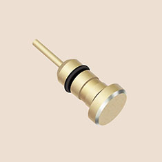 Tapon Antipolvo Jack 3.5mm Android Apple Universal D04 para Samsung Galaxy M21 2021 Oro
