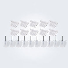 Tapon Antipolvo USB-B Jack Android Universal 10PCS H01 para Samsung Galaxy M21s Blanco