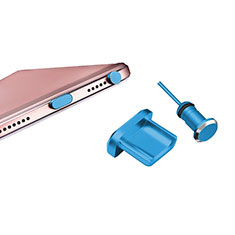 Tapon Antipolvo USB-B Jack Android Universal H01 para Samsung Galaxy J2 Pro 2018 J250F Azul