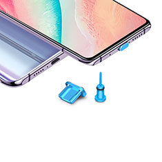 Tapon Antipolvo USB-B Jack Android Universal H02 para LG G8 ThinQ Azul