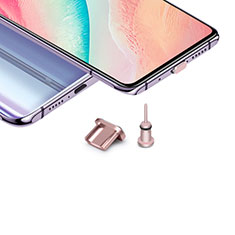 Tapon Antipolvo USB-B Jack Android Universal H02 para Samsung Galaxy A20e Oro Rosa