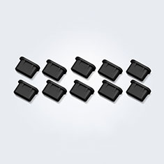 Tapon Antipolvo USB-C Jack Type-C Universal 10PCS H01 para Apple iPhone 15 Plus Negro