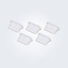 Tapon Antipolvo USB-C Jack Type-C Universal 5PCS H01 para Apple iPhone 15 Plus Blanco
