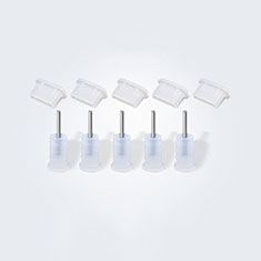 Tapon Antipolvo USB-C Jack Type-C Universal 5PCS para Apple iPhone 15 Blanco