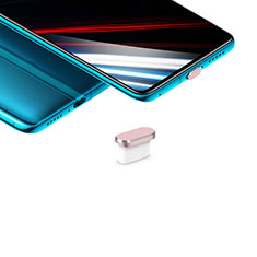 Tapon Antipolvo USB-C Jack Type-C Universal H02 para Huawei Mate 40 Pro+ Plus Oro Rosa
