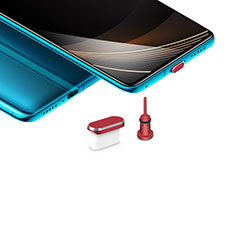 Tapon Antipolvo USB-C Jack Type-C Universal H03 para Samsung Galaxy A72 5G Rojo
