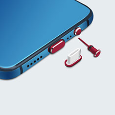 Tapon Antipolvo USB-C Jack Type-C Universal H05 para Motorola Moto E7 2020 Rojo