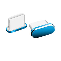 Tapon Antipolvo USB-C Jack Type-C Universal H06 para Motorola Moto E20 Azul