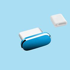 Tapon Antipolvo USB-C Jack Type-C Universal H10 para Sharp AQUOS Sense4 Plus Azul