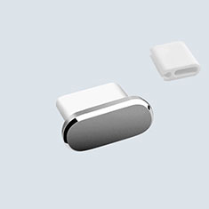 Tapon Antipolvo USB-C Jack Type-C Universal H10 para Oppo A72 Gris Oscuro