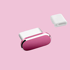 Tapon Antipolvo USB-C Jack Type-C Universal H10 para Apple iPhone 15 Pro Max Rosa Roja