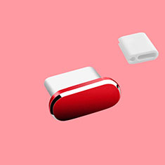 Tapon Antipolvo USB-C Jack Type-C Universal H10 para Oneplus 8 Rojo