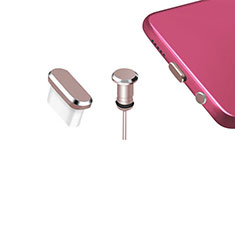 Tapon Antipolvo USB-C Jack Type-C Universal H12 para Apple iPhone 15 Pro Max Oro Rosa