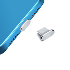 Tapon Antipolvo USB-C Jack Type-C Universal H14 para Samsung Galaxy Note 2 N7100 N7105 Plata