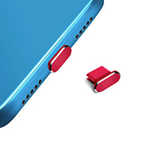 Tapon Antipolvo USB-C Jack Type-C Universal H14 para Huawei Mate 9 Lite Rojo