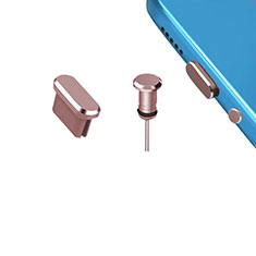 Tapon Antipolvo USB-C Jack Type-C Universal H15 para Apple iPhone 15 Pro Max Oro Rosa