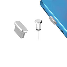 Tapon Antipolvo USB-C Jack Type-C Universal H15 para Samsung Galaxy Amp Prime 3 Plata