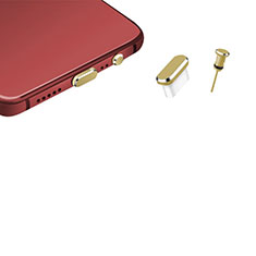 Tapon Antipolvo USB-C Jack Type-C Universal H17 para Motorola Moto G8 Power Lite Oro