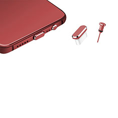 Tapon Antipolvo USB-C Jack Type-C Universal H17 para Motorola Moto G9 Power Rojo