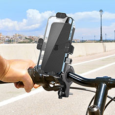 Universal Motocicleta Bicicleta Soporte Montaje de Manubrio Clip H01 para Huawei Honor 6A Negro