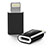 Cable Adaptador Android Micro USB a Lightning USB H01 para Apple iPhone 13 Negro