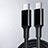 Cable Adaptador Type-C USB-C a Type-C USB-C 100W H04 para Apple iPad Pro 12.9 (2022) Negro