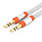 Cable Mini Jack de 3.5mm Adaptador Estereo Doble Macho Plano Audio A12 Naranja