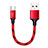 Cable Type-C Android Universal 25cm S04 Rojo