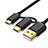 Cable Type-C y Mrico USB Android Universal T01 Negro