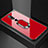 Carcasa Bumper Funda Silicona Espejo con Anillo de dedo Soporte para Nokia X6 Rojo