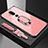 Carcasa Bumper Funda Silicona Espejo con Anillo de dedo Soporte para Nokia X7 Oro Rosa