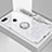Carcasa Bumper Funda Silicona Espejo con Magnetico Anillo de dedo Soporte M01 para Huawei Enjoy 8e Blanco