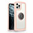Carcasa Bumper Funda Silicona Espejo con Magnetico Anillo de dedo Soporte N01 para Apple iPhone 12 Pro Max Rosa