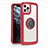 Carcasa Bumper Funda Silicona Espejo con Magnetico Anillo de dedo Soporte N01 para Apple iPhone 12 Pro Rojo
