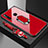 Carcasa Bumper Funda Silicona Espejo con Magnetico Anillo de dedo Soporte para Huawei Enjoy 10 Plus Rojo
